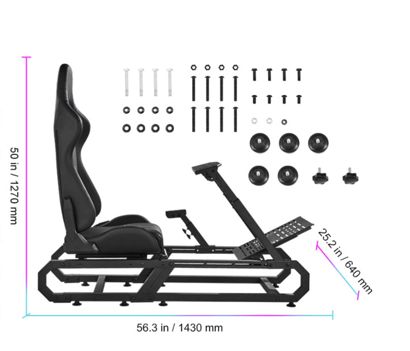 Racing Wheel Stand met Stoel – Verstelbare Simulator Cockpit van Staal met Shifter Mount