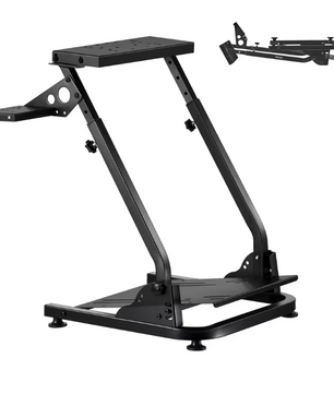 Racing Wheel Stand met Shifter Mount – Verstelbare Simulator Standaard van Staal, Opvouwbaar Design
