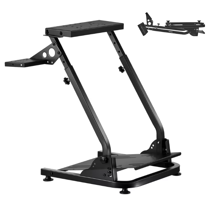 Racing Wheel Stand met Shifter Mount – Verstelbare Simulator Standaard van Staal, Opvouwbaar Design
