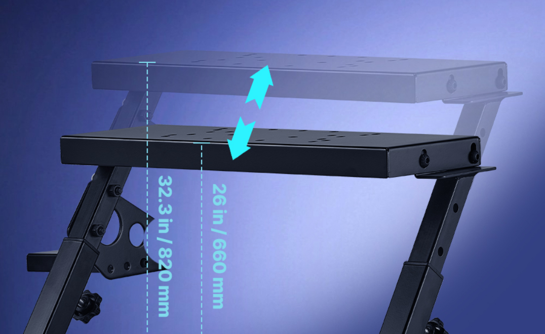 Racing Wheel Stand met Shifter Mount – Verstelbare Simulator Standaard van Staal, Opvouwbaar Design