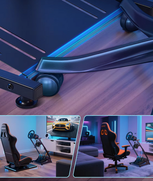 Racing Wheel Stand met Shifter Mount – Verstelbare Simulator Standaard van Staal, Opvouwbaar Design