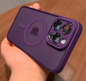Magnetische Telefoonhoes met Lensbescherming – Matte Transparante Case met Schokabsorptie en Draadloos Opladen