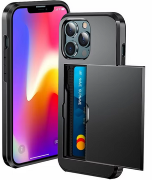 Telefoonhoes met Kaartslot – Schokbestendige Case met Slide Wallet en Dubbele Bescherming