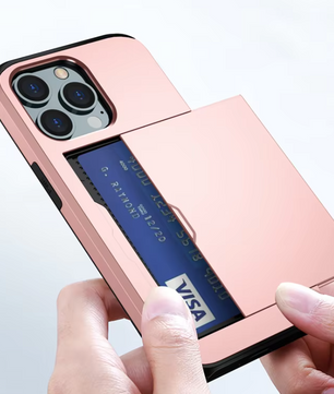 Telefoonhoes met Kaartslot – Schokbestendige Case met Slide Wallet en Dubbele Bescherming