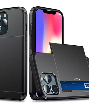 Telefoonhoes met Kaartslot – Schokbestendige Case met Slide Wallet en Dubbele Bescherming