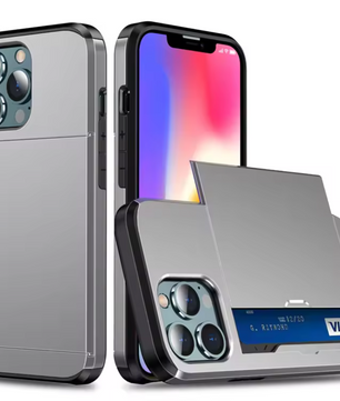 Telefoonhoes met Kaartslot – Schokbestendige Case met Slide Wallet en Dubbele Bescherming