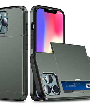 Telefoonhoes met Kaartslot – Schokbestendige Case met Slide Wallet en Dubbele Bescherming
