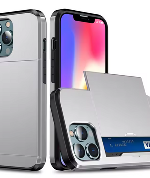 Telefoonhoes met Kaartslot – Schokbestendige Case met Slide Wallet en Dubbele Bescherming