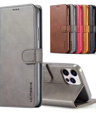 Leren Telefoonhoes met Magneetsluiting – Beschermende Flip Case met TPU Binnenkant