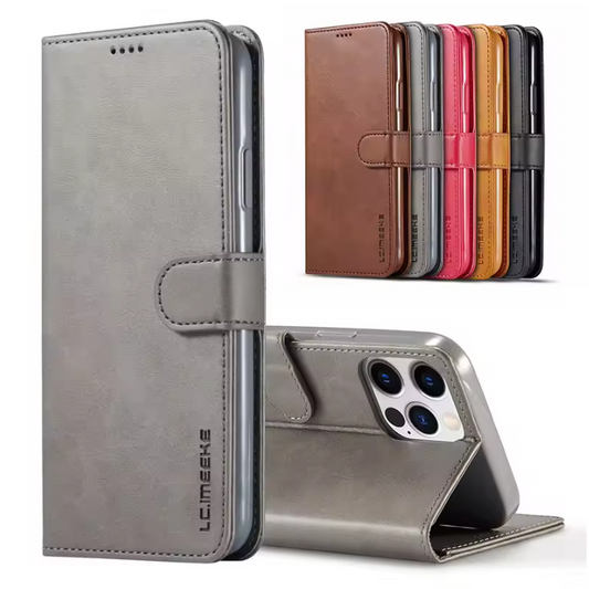 Leren Telefoonhoes met Magneetsluiting – Beschermende Flip Case met TPU Binnenkant