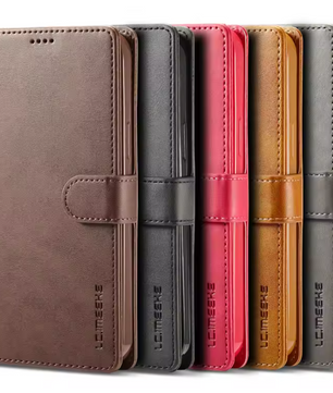 Leren Telefoonhoes met Magneetsluiting – Beschermende Flip Case met TPU Binnenkant
