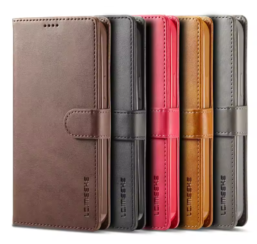 Leren Telefoonhoes met Magneetsluiting – Beschermende Flip Case met TPU Binnenkant