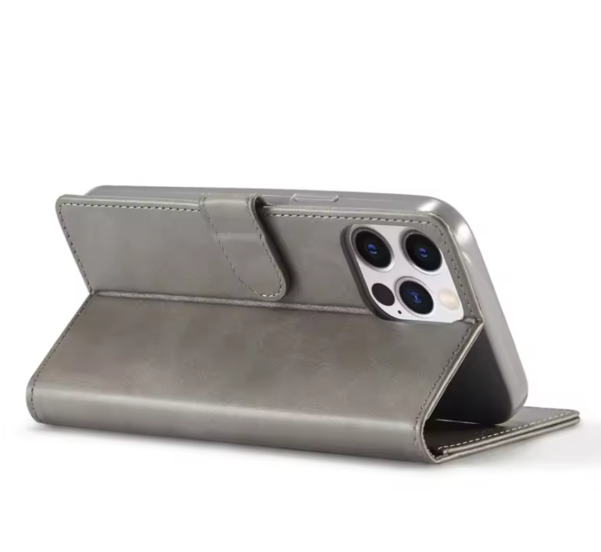 Leren Telefoonhoes met Magneetsluiting – Beschermende Flip Case met TPU Binnenkant