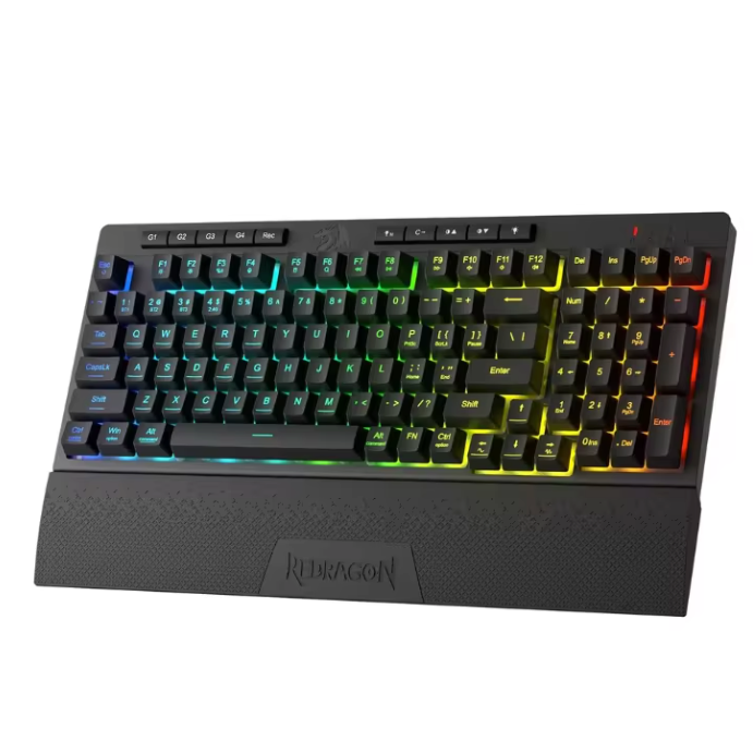 Draadloos Gaming Toetsenbord met RGB – 98 Toetsen, Macro Functies en Polssteun