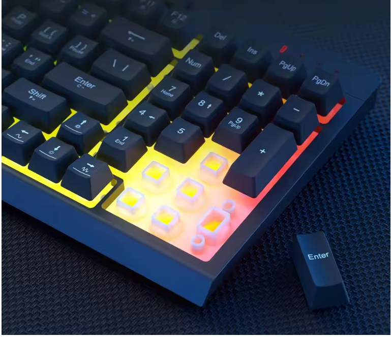 Draadloos Gaming Toetsenbord met RGB – 98 Toetsen, Macro Functies en Polssteun