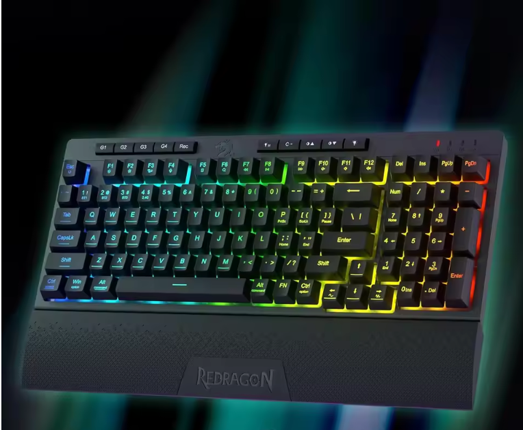 Draadloos Gaming Toetsenbord met RGB – 98 Toetsen, Macro Functies en Polssteun
