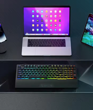 Draadloos Gaming Toetsenbord met RGB – 98 Toetsen, Macro Functies en Polssteun