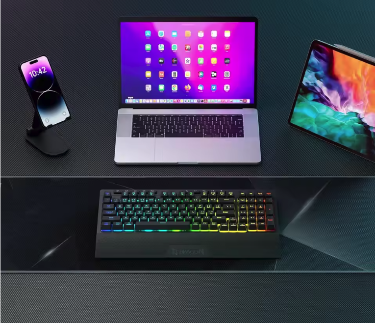Draadloos Gaming Toetsenbord met RGB – 98 Toetsen, Macro Functies en Polssteun