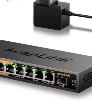 2.5G Managed Netwerk Switch – 8 Poorten + 10G SFP Uplink, Stil en Krachtig