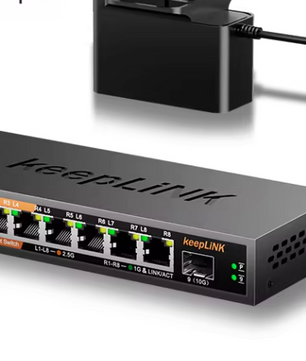 2.5G Managed Netwerk Switch – 8 Poorten + 10G SFP Uplink, Stil en Krachtig
