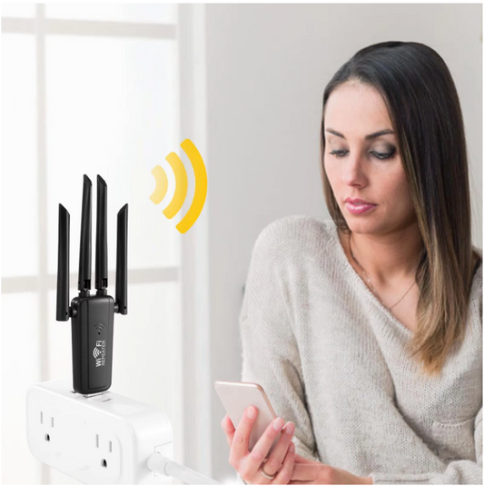 nterieur!  WiFi Versterker 300Mbps – Repeater met 4 Antennes en Groot Bereik