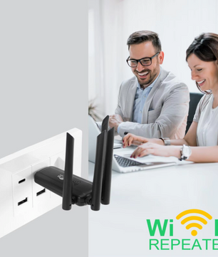 nterieur!  WiFi Versterker 300Mbps – Repeater met 4 Antennes en Groot Bereik