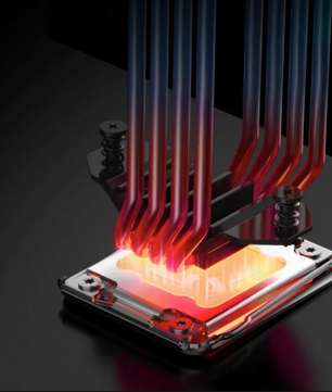 CPU Koeler met ARGB en Temperatuurdisplay – 4 Heatpipes LGA1700/AM5