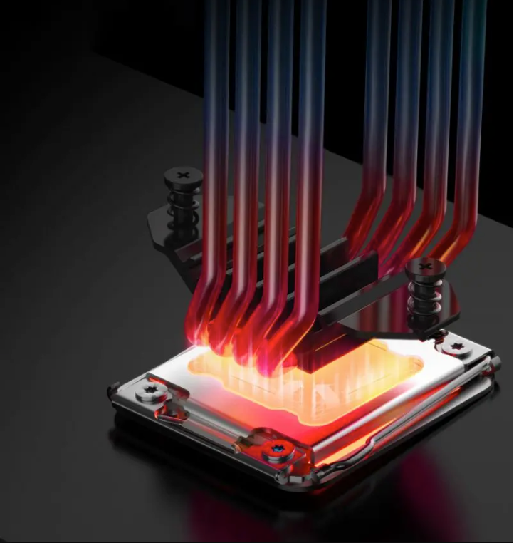 CPU Koeler met ARGB en Temperatuurdisplay – 4 Heatpipes LGA1700/AM5