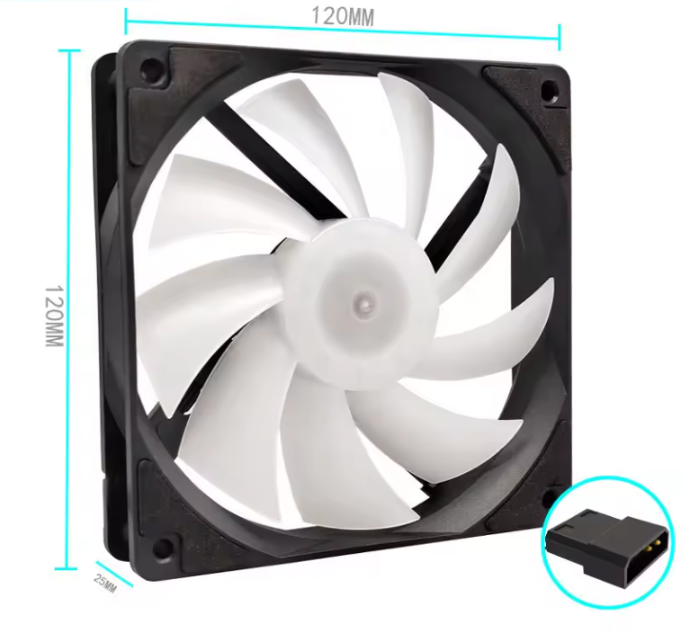 120mm PC Case Fan met RGB – Stille Gaming Ventilator met Hoge Koelprestaties
