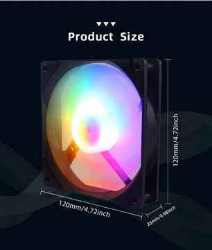 120mm PC Case Fan met RGB – Stille Gaming Ventilator met Hoge Koelprestaties