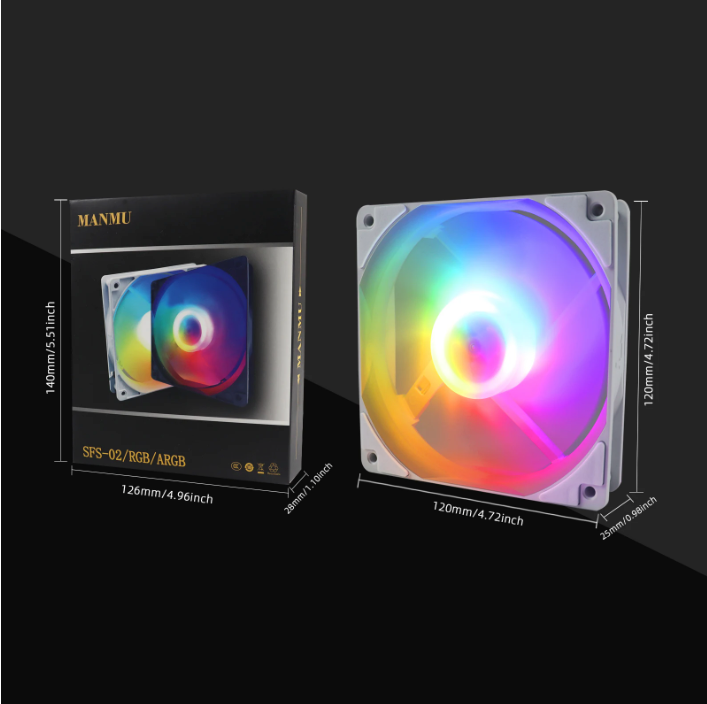 120mm PC Case Fan met RGB – Stille Gaming Ventilator met Hoge Koelprestaties
