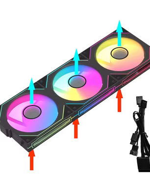360mm PC Case Fan Set – 3×120mm ARGB met Infinity Mirror en Modulaire Koppeling