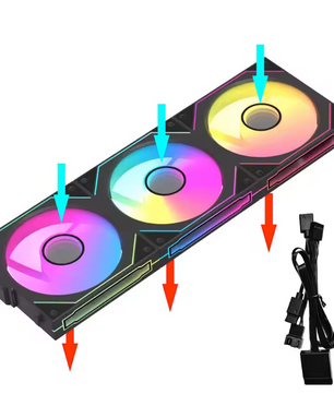 360mm PC Case Fan Set – 3×120mm ARGB met Infinity Mirror en Modulaire Koppeling