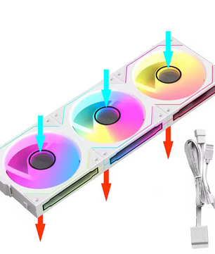 360mm PC Case Fan Set – 3×120mm ARGB met Infinity Mirror en Modulaire Koppeling