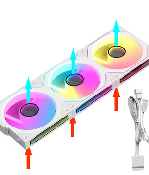 360mm PC Case Fan Set – 3×120mm ARGB met Infinity Mirror en Modulaire Koppeling