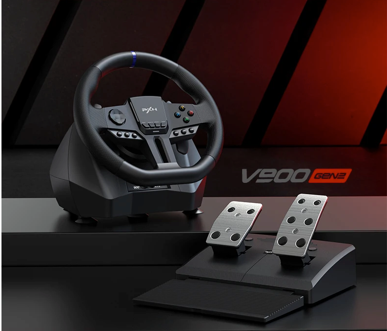 Racing Stuur met Pedalen – 270°/900° Gaming Stuur voor PC en Console