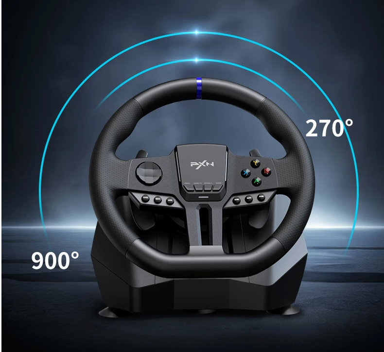 Racing Stuur met Pedalen – 270°/900° Gaming Stuur voor PC en Console