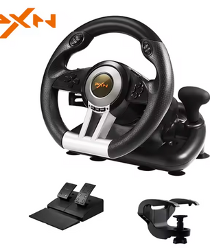 Gaming Racing Stuur met Pedalen – 180° Rotatie, Dubbele Vibratie en Multiplatform Compatibiliteit