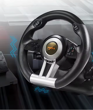 Gaming Racing Stuur met Pedalen – 180° Rotatie, Dubbele Vibratie en Multiplatform Compatibiliteit