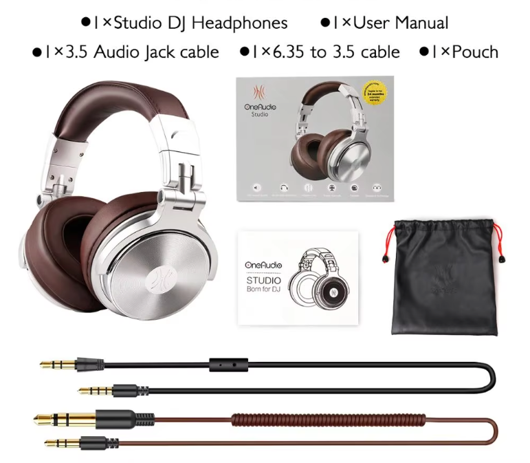 Studio Hoofdtelefoon met Microfoon – Over-Ear, HiFi Geluid en Opvouwbaar Design
