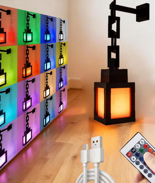 Pixel LED Nachtlamp – RGB 16 Kleuren, Afstandsbediening en Oplaadbaar Design