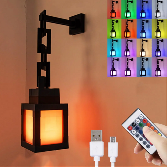 Pixel LED Nachtlamp – RGB 16 Kleuren, Afstandsbediening en Oplaadbaar Design