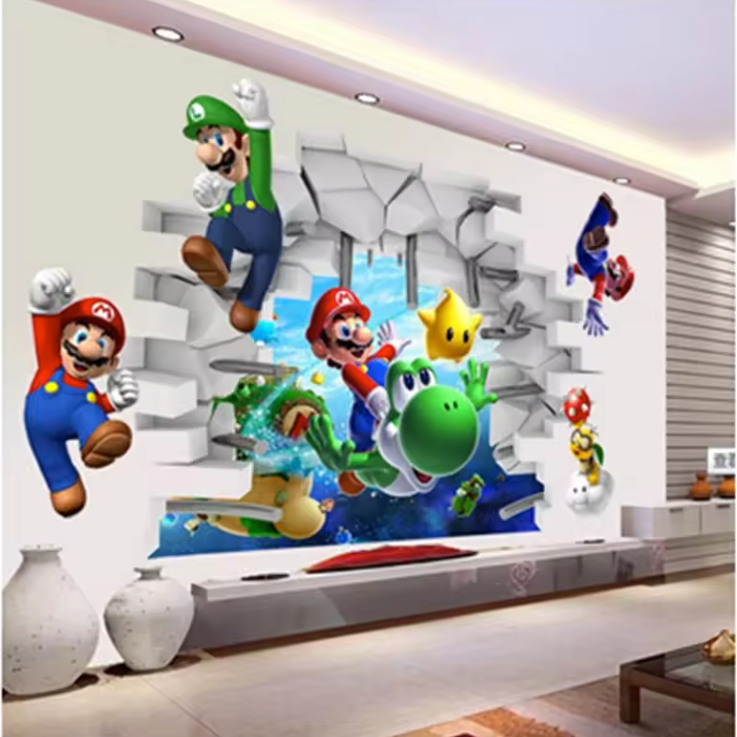 Game Thema Muursticker – Cartoon Gaming Decoratie voor Kinderkamer