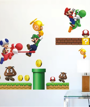 Game Thema Muursticker – Cartoon Gaming Decoratie voor Kinderkamer