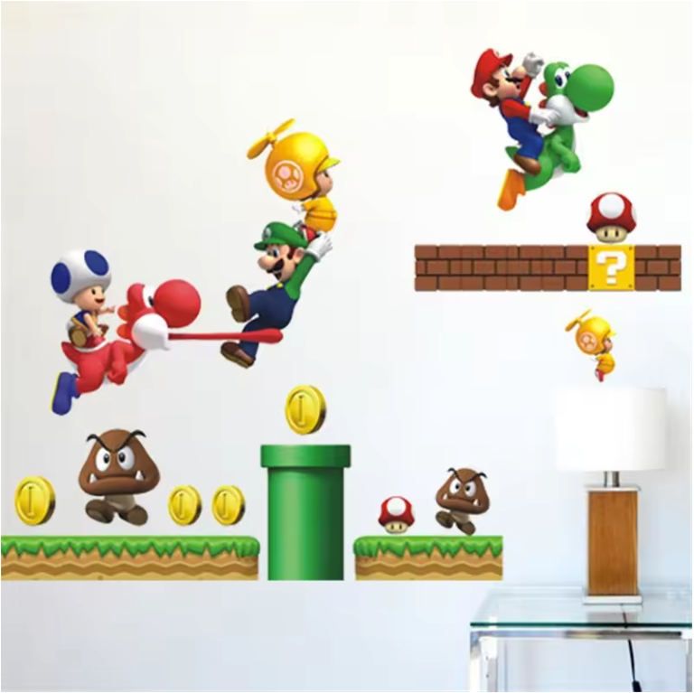 Game Thema Muursticker – Cartoon Gaming Decoratie voor Kinderkamer
