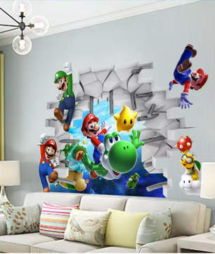 Game Thema Muursticker – Cartoon Gaming Decoratie voor Kinderkamer