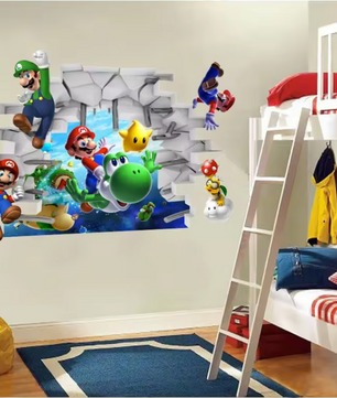 Game Thema Muursticker – Cartoon Gaming Decoratie voor Kinderkamer