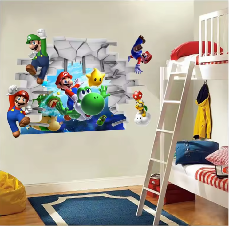 Game Thema Muursticker – Cartoon Gaming Decoratie voor Kinderkamer