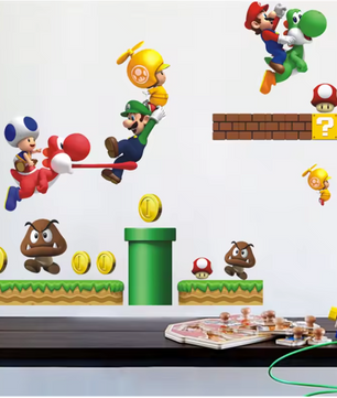 Game Thema Muursticker – Cartoon Gaming Decoratie voor Kinderkamer