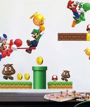 Game Thema Muursticker – Cartoon Gaming Decoratie voor Kinderkamer